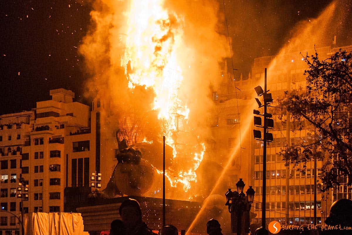 The principal Fallas is burning - Fallas Festival Valencia