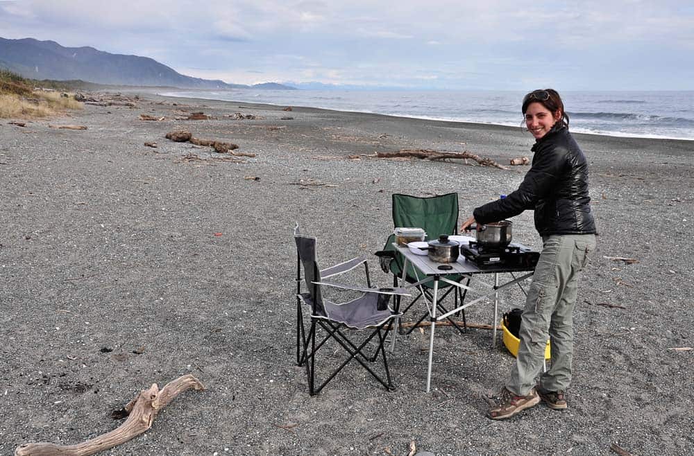 pranzo in spiaggia costa ovest | Viaggio in Nuova Zelanda