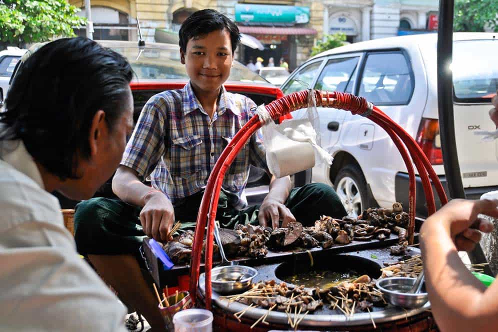 Comida de calle Yangon