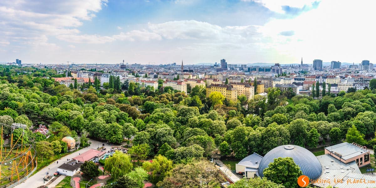 Vista de la Ciudad desde la Noria, Parque del Prater, Viena | Viajar a Viena o Budapest o Praga