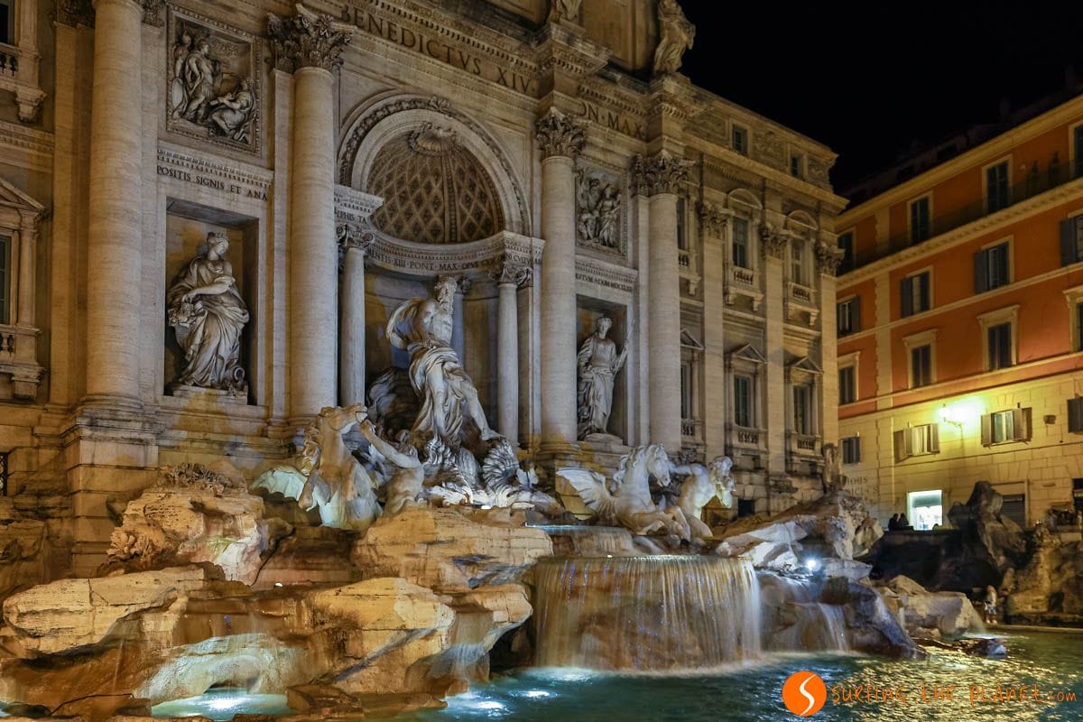 Luces nocturnas, Fuente de Trevi, Roma | Visitas guiadas en Roma