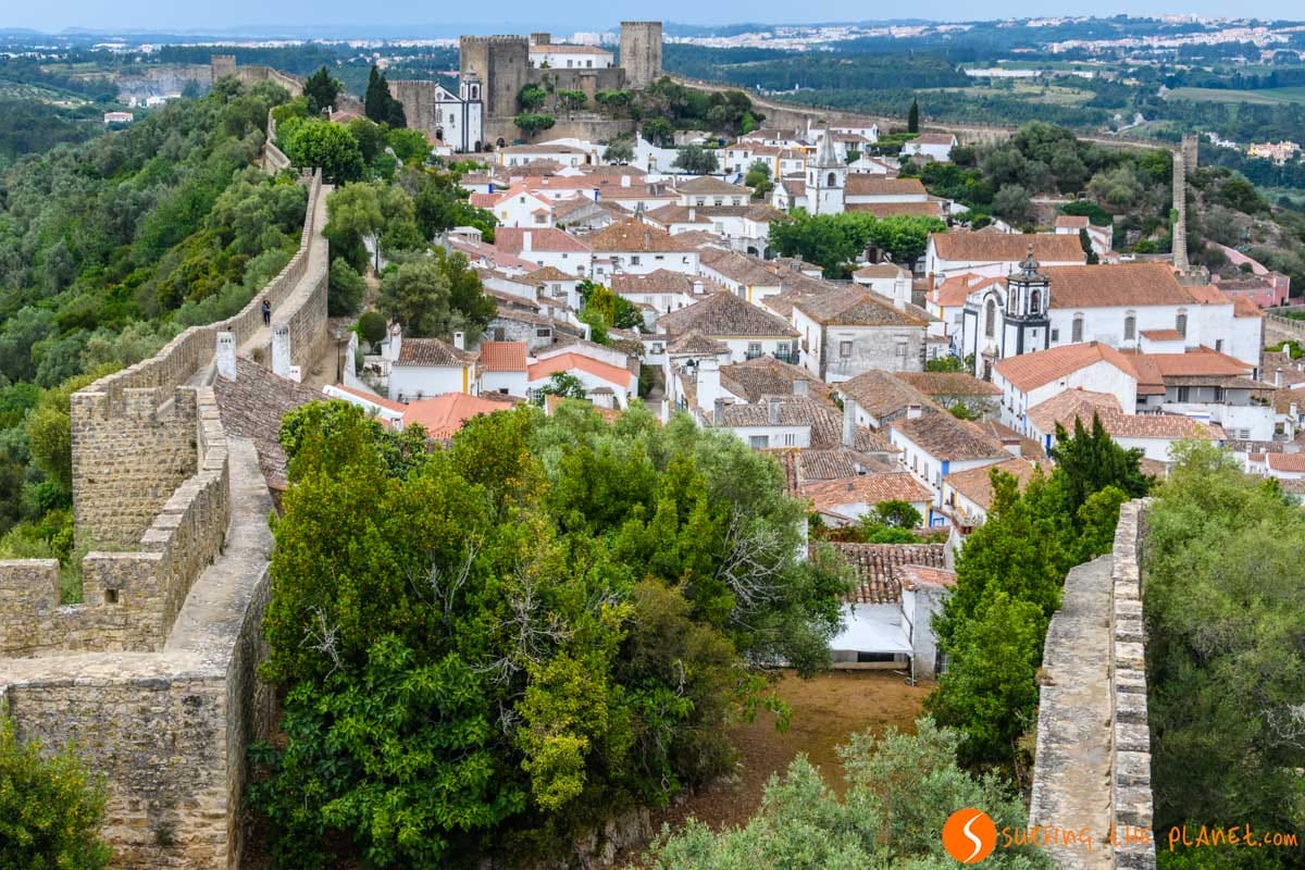 Vistas del centro histórico desde la Torre de Óbidos, Portugal | Que hacer en Óbidos